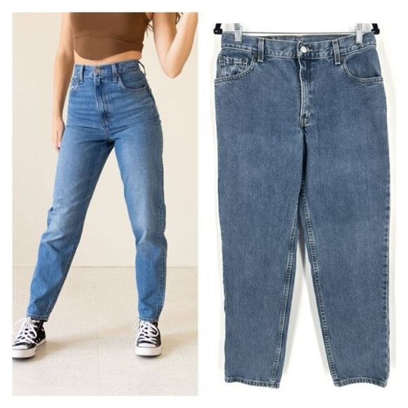 Vintage Levi's 550 Women's Relaxed Fit Tapered Leg Jeans Blue Denim Size 12 - Picture 1 of 14